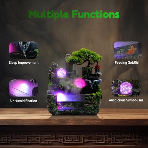 1181x787x1181inch Tabletop Water Fountain with LED Lights and Rolling Bubble Balls