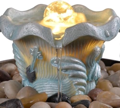 Elegant Resin Tabletop Fountain with Dynamic Water Flow