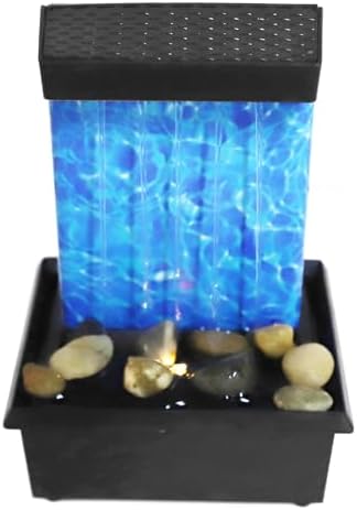 Indoor LED Waterfall Tabletop Fountain with River Rocks