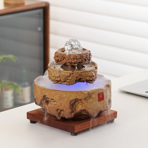 Elegant Yellow Ceramic Water Fountain
