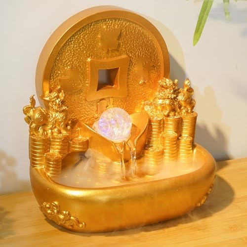 JUNXIAN Tabletop Waterfall Fountain for Home Office Living Room Desk Decoration