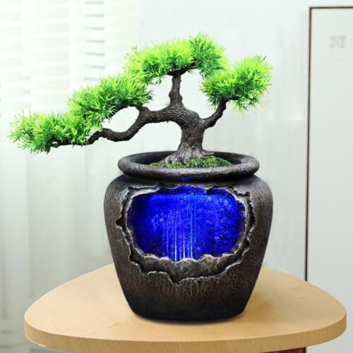 Shikiy Tabletop Fountain with LED Light Show Art Decor