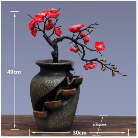 Modern Bonsai Rockery Water Fountain - Resin Tabletop Decor