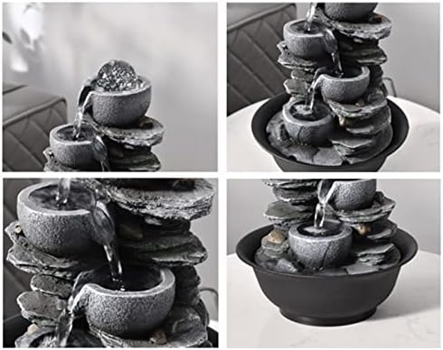 CLoxks XRXwuf689 Desktop Water Fountain with 4-Stage Bowl and Automatic Pump