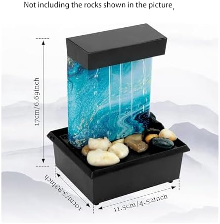 Vintage Indoor Water Fountain with LED Light Miniature Sculpture