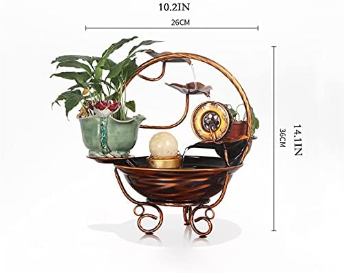 Desktop Fountain - Indoor Waterfall Decoration with Green Planting Tray and Feng Shui Symbol