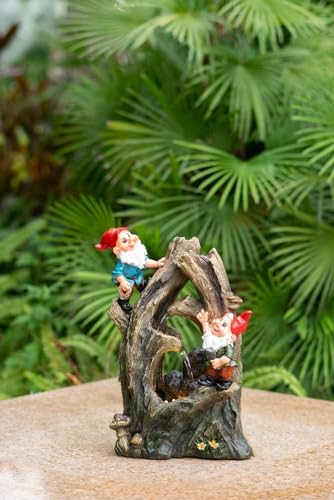 Decorative Woodland Gnome Water Fountain with LED Light 1