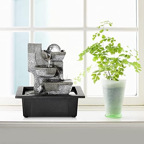 Dyna-Living Indoor Tabletop Water Fountain with LED Lights