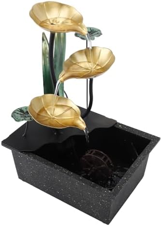 SUNFECILI Tabletop Water Fountain with LED Light