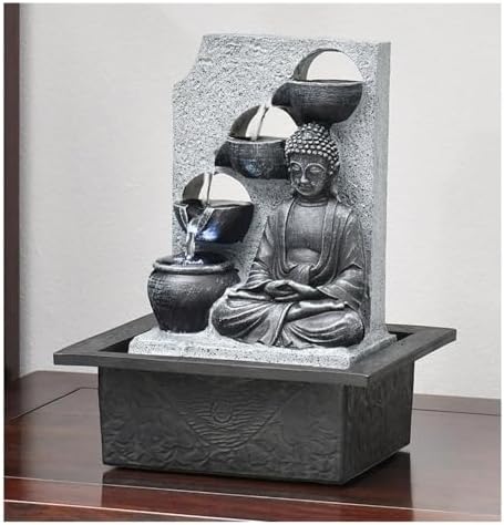 Zen Buddha Water Fountain for Desk and Home