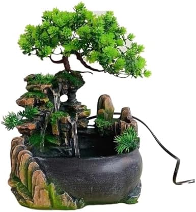 Indoor Water Fountain Rockery Ornament Resin Zen Decor