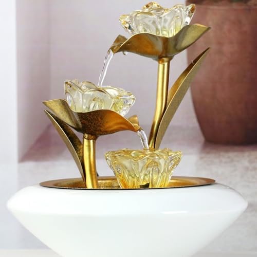 Golden Lotus Tabletop Fountain Artistic Water Feature