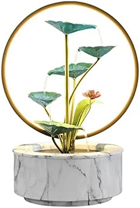 5 Tier Indoor Water Fountain with LED Light and Lotus Leaf Design