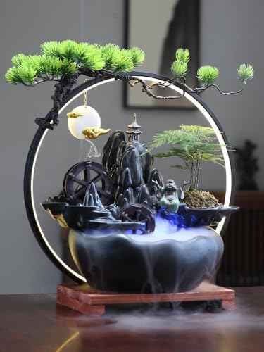 Indoor Fountain Desktop Ceramic Water Wheel Decor