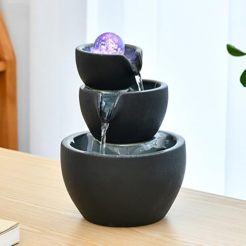 Elegant Kiln-Change Desktop Water Fountain Black