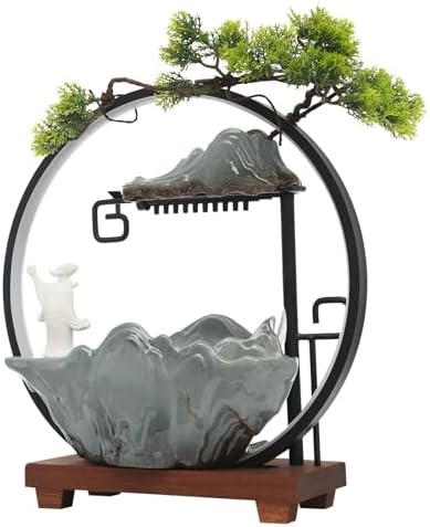 Tabletop Water Fountain with LED Lights and Atomizer