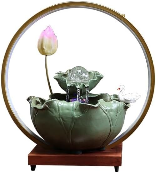 Chinese Style Tabletop Water Fountain Ornament for Home Office Decor