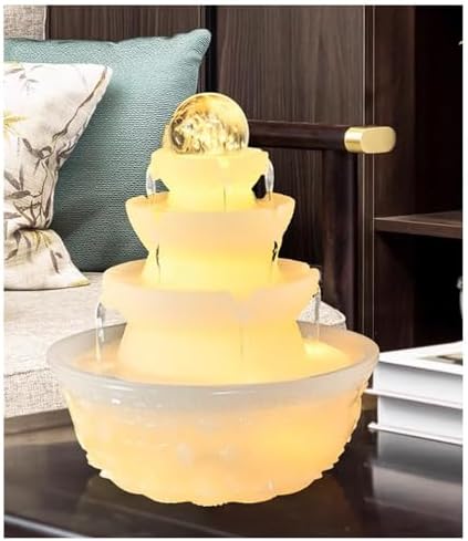 Elegant Indoor Water Fountain with LED Lights for Meditation and Relaxation