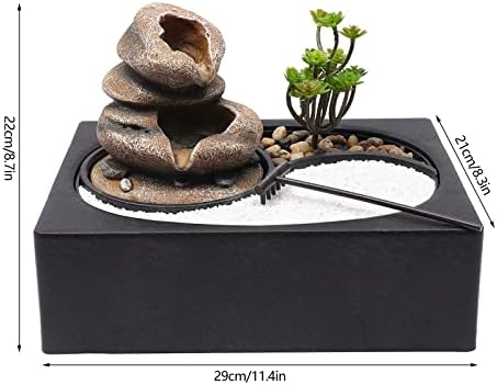 Tabletop Water Fountain with LED Light for Office Home and Bedroom Decor