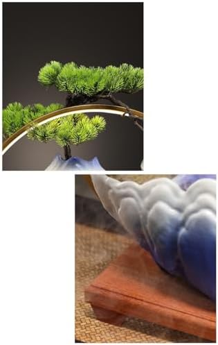 AQWASYUTER Zen Waterfall Desktop Fountain Decor Indoor Living Room Office Wealth Attraction Ceramic Ornament