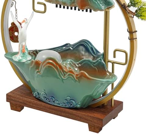 Zivisamt Crane Tabletop Water Fountain with LED Light Mist