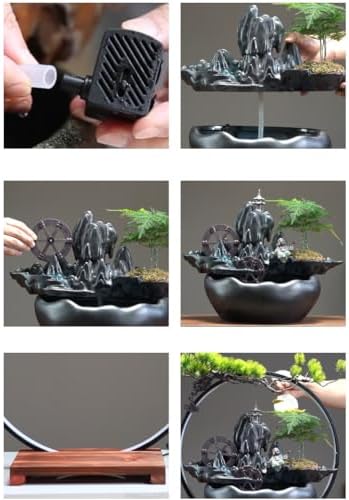 Indoor Fountain Desktop Ceramic Water Wheel Decor