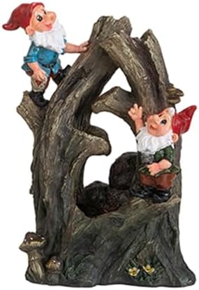 Decorative Woodland Gnome Water Fountain with LED Light 1