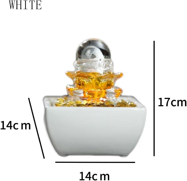White Tabletop Fountain with Yuanbao Ornament