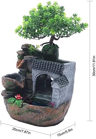 LENGBULIN Indoor Water Fountain with LED Light and Automatic Pump