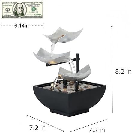 Fengshui Caishen Tabletop Water Fountain for Meditation and Relaxation