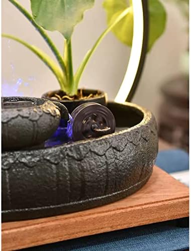Office Fountain Ceramic Tabletop Fountain Indoor Mini Water Feature Home Decor