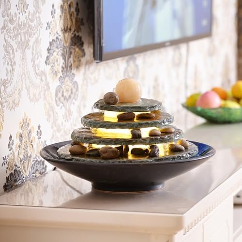 MOOWI Ceramic Marble Tabletop Water Fountain