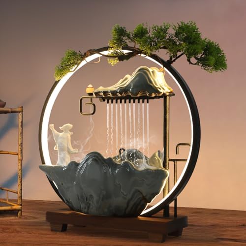 Tabletop Water Fountain with LED Lights and Atomizer 1