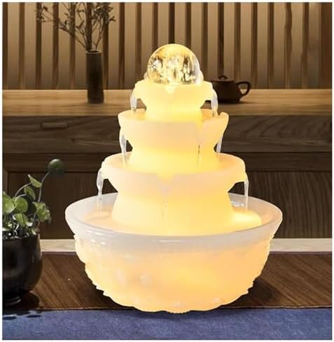 Elegant Indoor Water Fountain with LED Lights for Meditation and Relaxation