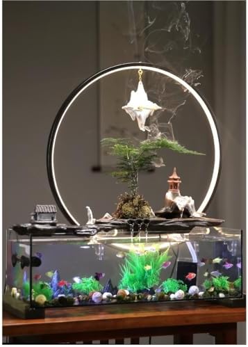 Indoor Water Fountain with Goldfish Decorative Tabletop Fountain