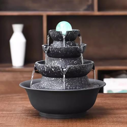 Elegant Tabletop Water Fountain with Rotating Water Ball and LED Light