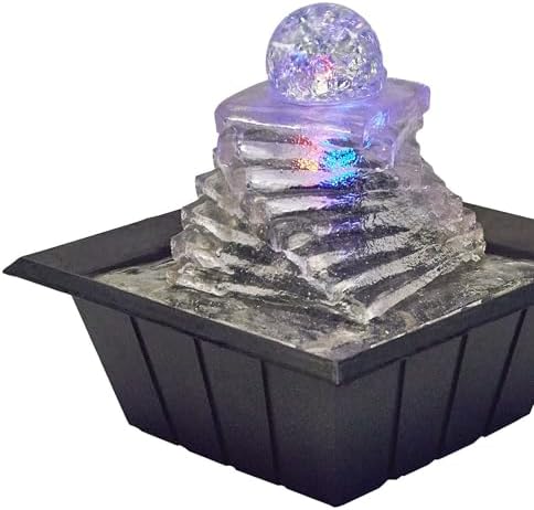 Serene Indoor Water Fountain with LED Light for Relaxation