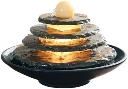 MOOWI Ceramic Marble Tabletop Water Fountain