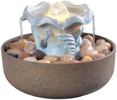 Elegant Resin Tabletop Fountain with Dynamic Water Flow