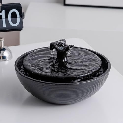 Mini USB Ceramic Water Fountain for Office Desk and Home Decor Blue