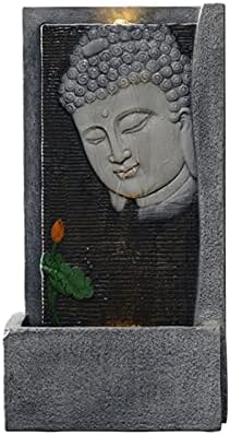 Buddha Tabletop Water Fountain with Light - Zen Indoor Fountain