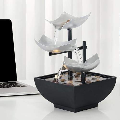 Fengshui Caishen Tabletop Water Fountain for Meditation and Relaxation