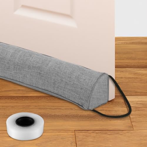 36 Inch Triangle Door Draft Stopper with Hanging Loops - Gray