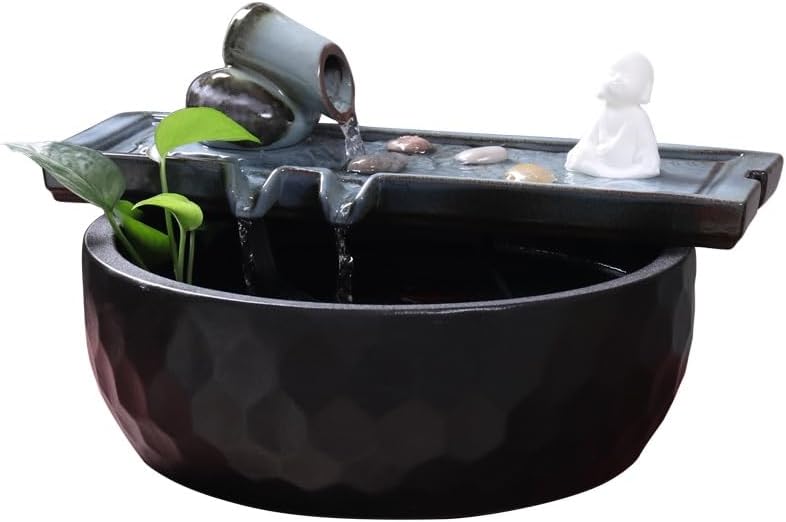 Ceramic Desktop Water Fountain for Home Zen Decor