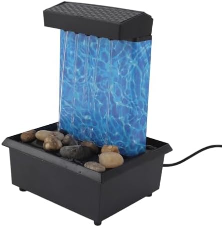 Indoor LED Waterfall Tabletop Fountain with River Rocks 1