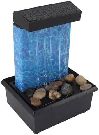 Indoor LED Waterfall Tabletop Fountain with River Rocks 1