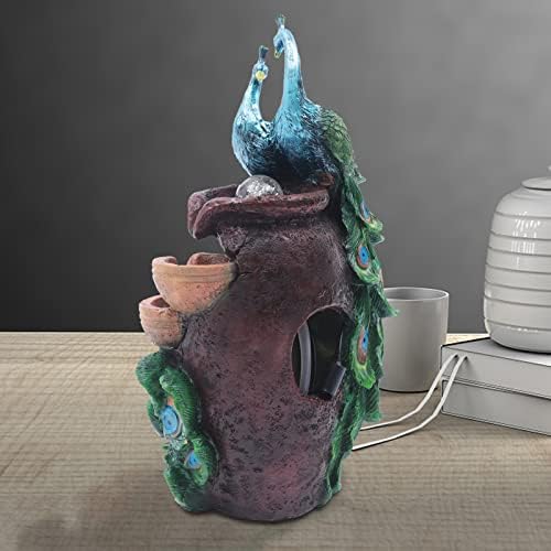 Bacacoo 110V Indoor Tabletop Fountain with Peacock Design