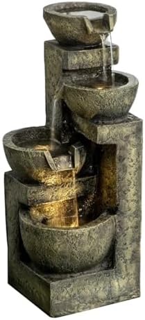 Waterfall Fountain Decor Glazed Pots for Outdoor