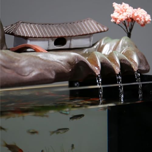 Indoor Fountain Fish Tank Water Ornament Zen Waterfall Landscape Humidifier Decoration