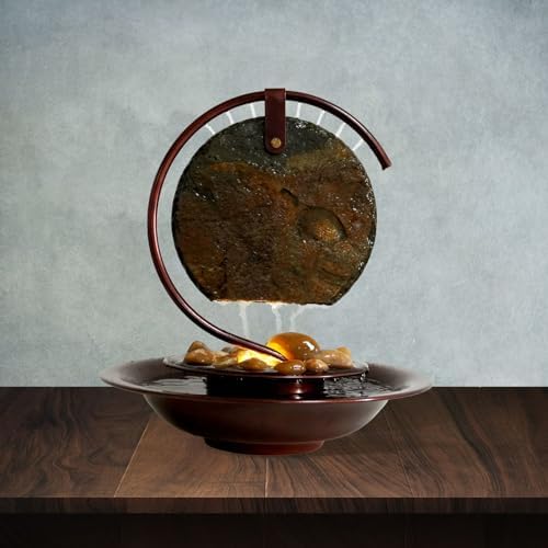 Indoor Waterfall Fountain with Light for Home Office Decor